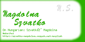 magdolna szvatko business card